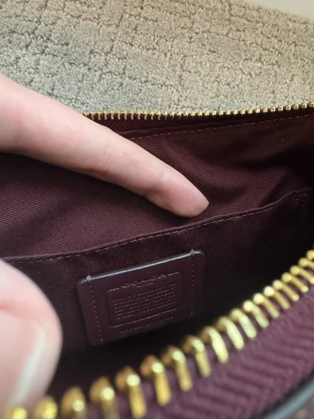 COACH Leather Crossbody Bag in Merlot - Picture 8 of 11